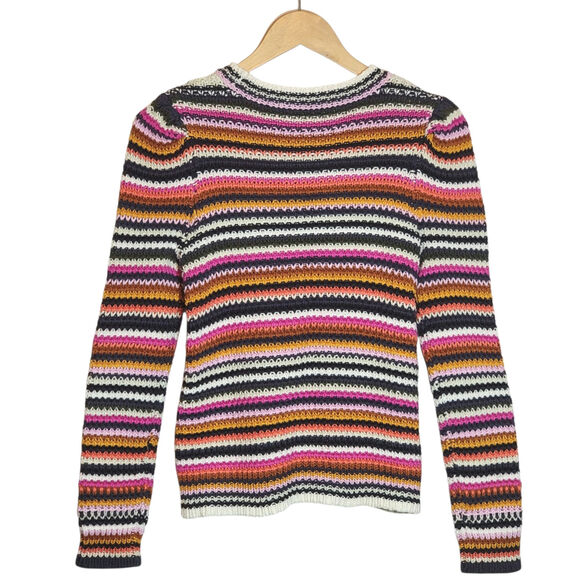 Marie Oliver Miley Rainbow Stripe Sweater Colorful Pullover Preppy Knit Size XS - Picture 7 of 13